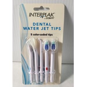 Interplak by Conair Dental Water Jet Tips 5 Color-Coded Replacement